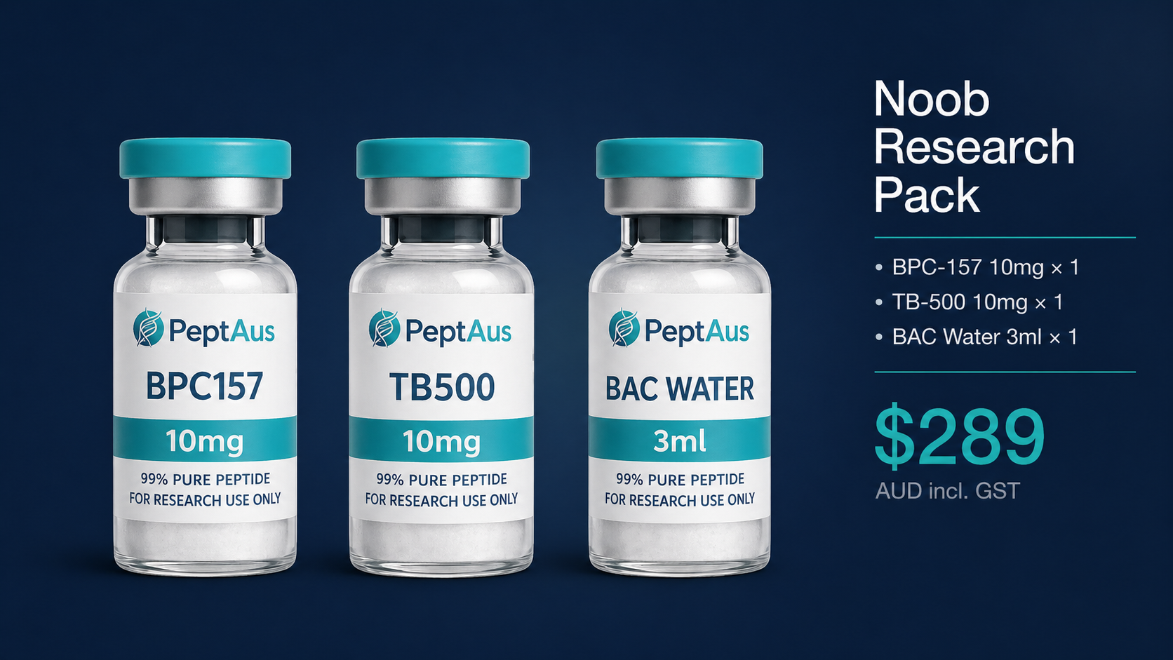 Noob Research Pack — BPC-157, TB-500, BAC Water
